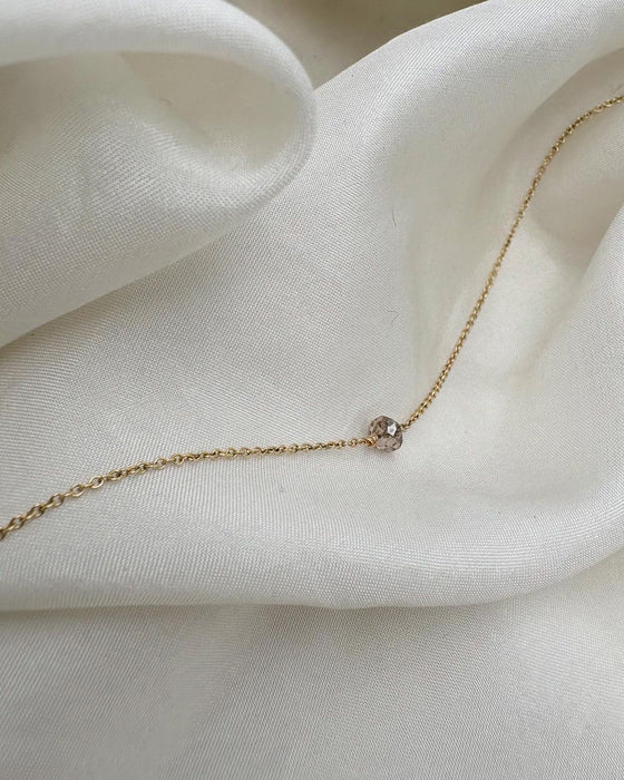 Guldkæde med diamantkugle, 14 karat guld