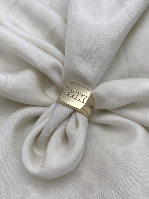 Signet ring herre med monogram