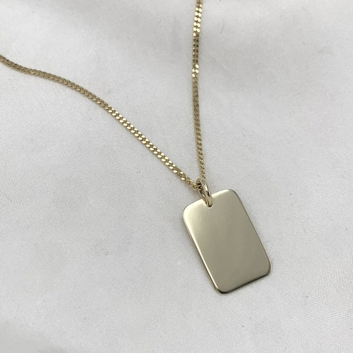 Julie Carl Jewelry Halskæde Panserkæde / 42 cm Dogtag halskæde, 14 karat guld