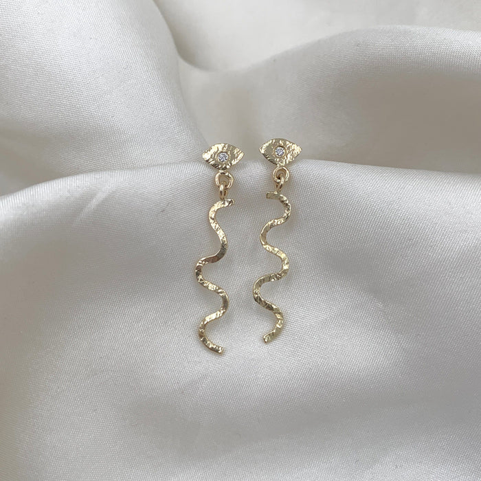 Julie Carl Jewelry Øreringe En ørestik (1 stk.) Cosmic Eye ørestik, 14 karat guld (1 stk)