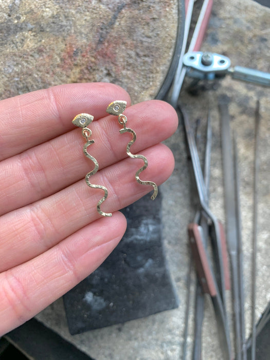 Julie Carl Jewelry Øreringe Cosmic Eye ørestik, 14 karat guld (1 stk)
