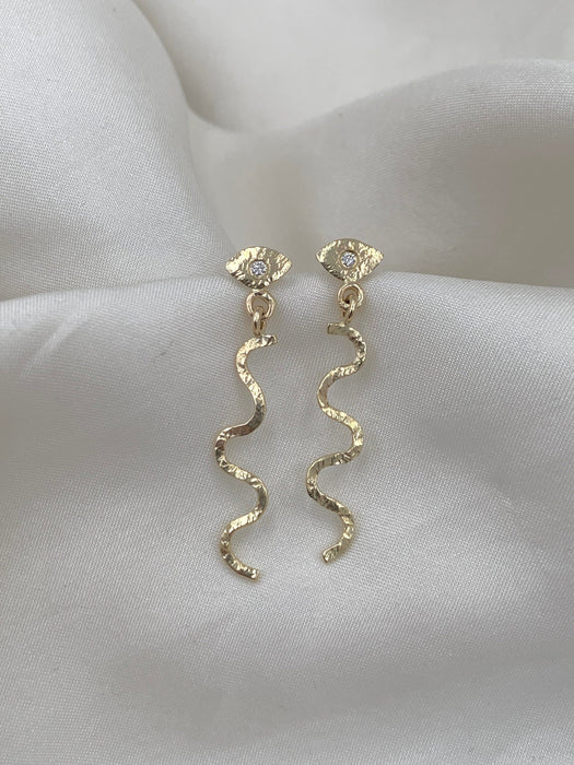 Julie Carl Jewelry Øreringe Cosmic Eye ørestik, 14 karat guld (1 stk)