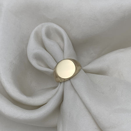 Julie Carl Jewelry Ring Signet ring, rund, 14 karat guld