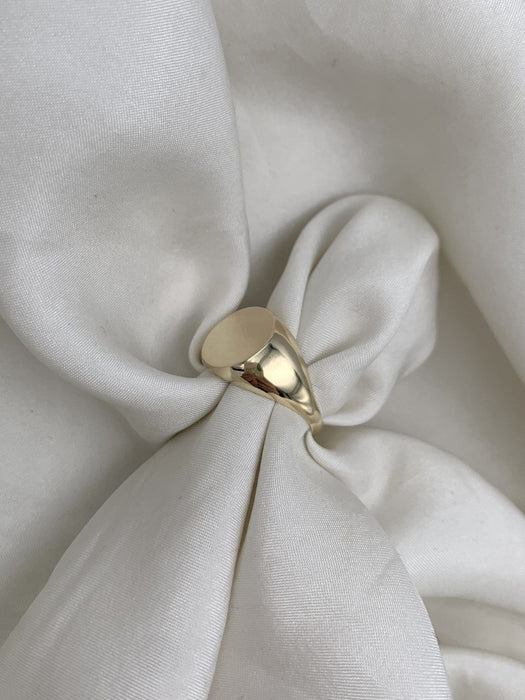 Julie Carl Jewelry Ring Signet ring, rund, 14 karat guld